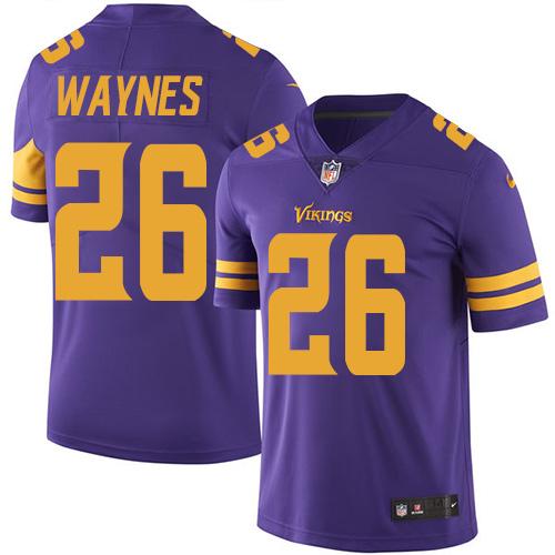 Nike Vikings #26 Trae Waynes Purple Youth Stitched NFL Limited Rush Jersey